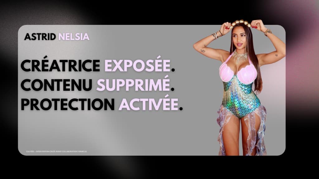 Créatrice exposée. Contenu supprimé. Protection activée.
